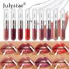 Julystar Labial Fácil de Colorear Doble Cara Espejo Brillo de Labios Maquillaje Multicolor Larga Duración No se Pega a la Taza Brillo de Agua Aceite para Labios Brillo de Labios
