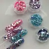 Atacado de Glitter Cor Sereia Novo Modelo Transfronteiriço Conjunto de Flocos Iridescentes que Mudam de Cor 6 Cores Glitter para Unhas Azul