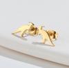 Aretes Transfronterizos de Acero Inoxidable para Mujer Estilo Coreano Pequeños Frescos Dinosaurio Lindo Mini Animal Joyería para Oreja Pequeña Listo para la Venta