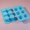Jinya DIY molde de silicone em formato de flor com 6 elos para bolo, cubo de gelo, sorvete, chocolate, dividido, molde de fusão a quente