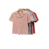 Pijama de Algodón Modal para Mujer de Ayer, Cárdigan de Manga Corta para Casa, Primavera y Verano, Tallas Grandes para Mujer al por Mayor XXXL Estilo Delgado Rc