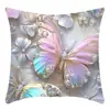 TEMU Funda de Almohada de Lino con Estampado de Mariposa 3D Imitación Color Retro Mariposa con Lentejuelas Brillantes