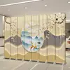 Área de Recepción de Sala de Reuniones Partición Decorativa Simple Biombo Plegable Móvil Paisaje de Tinta y Lavado Pantalla de Oficina