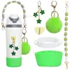 Taza de Fruta con Diseño Personalizado, Botella Deportiva con Popote, Taza Térmica de Acero Inoxidable de Alta Apariencia para Doble Bebida, Accesorios de Decoración de Flores