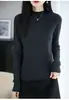 Lana de alta cuenta hilada finamente, tejido reversible, cuello semi-alto, nuevo estilo otoño/invierno, suave y cómodo, suéter base ajustado, 100% lana pura