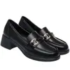 Mocassins de Salto Grosso para Mulheres 2023 Novo Couro Macio Sapatos de Sola Macia Sapatos para Mulheres de Meia-Idade Sapatos de Mãe Sapatos de Couro Femininos Primavera & Outono