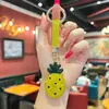 Chaveiro de liga metálica da série de frutas abacaxi, cravejado com diamantes de argila, pingente de decoração de bolsa de trabalho moderno e versátil