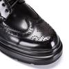 Sapatos Masculinos de Couro Primavera e Outono Couro Genuíno com Cadarço Solado Grosso Brogue Esculpido Couro Bovino de Primeira Camada Sapatos Casuais de Negócios Britânicos
