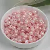 Cuentas Arcoíris Dingyi de 6 mm Cuentas de Resina de Rayas de Colores Electroplateadas Cuentas Sueltas con Agujero Pasante Cuentas Espaciadoras Pulsera DIY Accesorios de Joyería