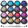 Lentejuela Cuadrilátera para Manicura Joyería 16 Colores Ultra Delgada Color Mágico Slime Pegamento de Gota Parche para Maquillaje de Ojos Película Flash
