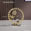 Adorno Decorativo de Escritorio Bola de Cristal Metálica Minimalista Moderno, Decoración de Lujo para el Hogar, Adorno Artesanal para Gabinete de Vinos en la Entrada