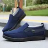 Zapatos de Tela Estilo Old Beijing para Hombre de Primavera y Otoño, Zapatos Casuales sin Cordones para Hombre, Zapatos de Trabajo Duraderos para Personas Mayores, Directo de Fábrica