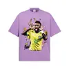 2026 Verano Vinicius Nuevo 300G Estilo Retro Americano Estrella Estampado Vintage Camiseta de Manga Corta