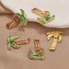 Nuevos 18k Árbol de Coco Dibujo Animado Lindo Moda Moda DIY Joyería Accesorios Pendientes Colgante Accesorios de Colgante