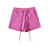 Pantalones Cortos Deportivos Rojos Picantes para Mujer, Nuevo Estilo Verano 2026, Pantalones Cortos de Yoga con Cordón para Mujer Petite, Ajustados a la Cadera, Adelgazantes, Pantalones Cortos Ajustados de Tiro Bajo