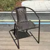 Sillas de Reunión para Patio Exterior, Sillas de Exterior, Sillas Individuales de Plástico para Ocio, Sillas con Respaldo de Hierro Forjado para Uso Doméstico, Sillas tipo Ratán para Balcón