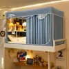 Novo modelo 2026 tecido de cortina espesso tramado, bloqueio de luz físico, mosquiteiro para estudantes, cortina de cama respirável, malha criptografada para estudantes