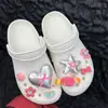 Zapatos de agujero adaptables accesorios estrella de amor plateada flor de zapato hebilla de zapato decoración de empeine de corazón de niña linda desmontable