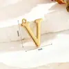 Pingentes de Letra Espelhados em Aço Inoxidável A-Z em Estoque, Cor Dourada 18K, Acessórios de 26 Letras Pingentes para Joias DIY