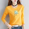 3023 # Camiseta de Manga Larga para Mujer Algodón Puro (Foto Real Tomada) (95 Algodón 5 Spandex) (Nuevo Tamaño XXL)