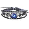 Fornecimento transfronteiriço de pulseira de couro de vaca constelação Zino 12 uma geração de pulseira de amantes com miçangas joias Coringa atacado