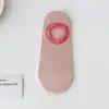 Calcetines de verano para mujer de algodón liso, calcetines tobilleros finos sin costuras en bloques de color helado, absorbentes de sudor, transpirables, antideslizantes, invisibles