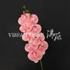 Flor Artificial Orquídea de Película 3D de 9 Cabezas, Flor Falsa Realista de Alta Gama, Arreglo de Escena Floral, Flor para Decoración de Hotel y Boda