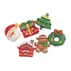 Pinzas para el pelo festivas de color crema con Santa Claus de Navidad, materiales para manualidades DIY, accesorios, componentes de resina, para ventas transfronterizas