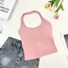 Cuello Halter Hueco Chica Caliente Espalda Bonita Copa Integrada sin Aro de Acero Reafirmante Uso Interior Uso Exterior Sin Mangas Camisola