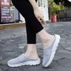 Nuevas Sandalias Transfronterizas para Mujer 2025 Otoño y Verano Nuevo Diario Casual Baotou Malla Punta Redonda Tacón Cuña Talla Grande Pantuflas