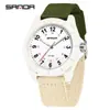Reloj de Fiesta Estudiantil Sanda Examen Transmisión en Vivo Más Vendido Simple Versátil Unisex Luminoso Correa de Nylon Reloj Impermeable 50m