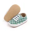 Zapatos de Bebé Cuadros Verdes Vintage Zapatos de Bebé con Cordones Delanteros Tablero de Ajedrez Blanco y Negro Zapatos Casuales para Bebé Zapatos para Niños Pequeños 2803