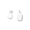 Plata de Ley S925 Colgante Liso Plateado Brillante Liso Ovalado Cuadrado Medalla de Plata Colgante Pulsera de Cuerda Hecha a Mano DIY Accesorios de Plata