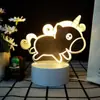 Base de Luz Nocturna 3D Transfronteriza LED Táctil Carga USB Colorida Control Remoto Pequeña Atmósfera Lámpara Infantil Lámpara de Mesa Táctil