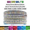 Fita 2835 3V3.7V4.5V5V12V24V baixa tensão 4mm5mm8mm largura COB bicolor tipo S barra de luz autoadesiva