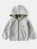 Moletom com Capuz Infantil 2026 Novo Estilo Coreano Roupas Infantis Cinza Claro Jaqueta com Zíper para Meninos Cardigan para Bebê Top Venda por Atacado