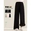 Pantalones de Invierno 2025 para Niñas Amybaby Nuevos Casual Versátiles Sueltos Rectos Adelgazantes Altos de Pierna Ancha