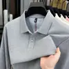 Camisa Polo de Algodón Puro con Cuello y Mangas Largas para Hombre de Primavera y Otoño Tops Casuales para Hombre Camiseta de Color Puro Piqué 100% Algodón para Hombre