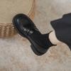 Loafers feminino 2023 outono novos sapatos femininos fundo grosso forrado de lã slip-on jk sapatos individuais aumentou sapatos de couro estilo britânico