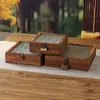 Caja de Almacenamiento de Vidrio con Flor de Begonia y Cerradura, Caja de Almacenamiento de Joyería Clásica, Organizador de Escritorio, Decoración del Hogar para Tocador