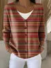 Sudadera con Botones de Cuello en V de Nuevo Estilo Transfronteriza de Manga Larga Otoño e Invierno Moda Impresa en 3D y Personalizada Chaqueta Suelta para Mujer