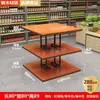 Expositor de leite de supermercado prateleira de armazenamento de lanches grãos e óleo loja de conveniência produtos de limpeza expositor de chão prateleiras de aço e madeira