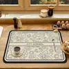 Alfombrilla Seca para Cocina de Barro de Diatomeas de Lujo Ligero Transfronteriza Americana Alfombrilla para Barra de Bar Alfombrilla Absorbente para Tazas de Té Alfombrilla Resistente a la Suciedad y al Calor para Mesa de Comedor
