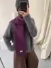 Bufanda de Lana Tejida Hecha a Mano de Color Sólido Estilo Coreano para Mujer, Otoño e Invierno, Versátil, Moderna, Calentador de Cuello Cálido, Fabricante, Transfronterizo