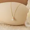 Collar de Perlas de Agua Dulce Naturales para Mujer Primavera 2026, Diseño Único Colgante Individual de Gota de Agua Cadena para Clavícula con Perlas Artificiales