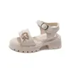 Zapatos Elegantes de Tacón Alto para Niñas 2026 Verano Nuevos de Suela Suave Antideslizantes Zapatos de Princesa para Niños Mayores Sandalias Romanas de Princesa con Punta Abierta