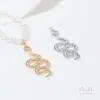 Bolsa de oro de 14K color oro incrustada con circonita signo del zodiaco año de la serpiente colgante de serpiente collar de bricolaje pendientes joyería colgante del año de la vida