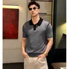 Camisa polo, camisa de malha, camiseta de manga curta, gola padre masculina, estilo polo, design tridimensional, estilo old money, verão, atacado de fábrica transfronteiriço