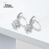 Brincos de Flor de Cinco Pétalas em Prata de Lei 925 Brincos de Flor com Zircônia Simples Elegantes Versáteis para Todas as Ocasiões Brincos de Luxo Leve de Celebridade da Internet Venda por Atacado