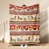 Manta de siesta de franela con estampado de collage de gallo de granja vintage TEMU transfronteriza, manta decorativa para sofá de animal lindo